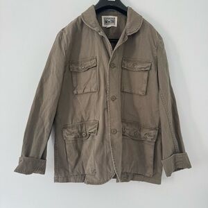 Converse One Star Jacket Men's L Khaki Olive Green Khaki Military Field Jacket